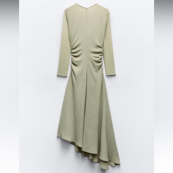 ZARA DRAPED MIDI DRESS - Picture 3 of 3